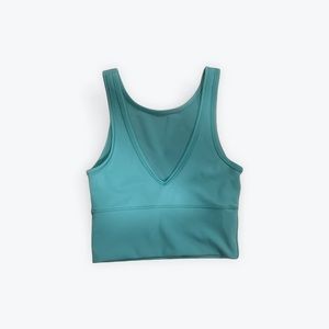 Lululemon green yoga cropped tank rare small 4